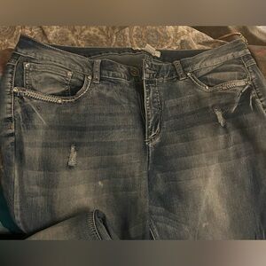 Cato jeans 18w boot cut medium blue some distressing